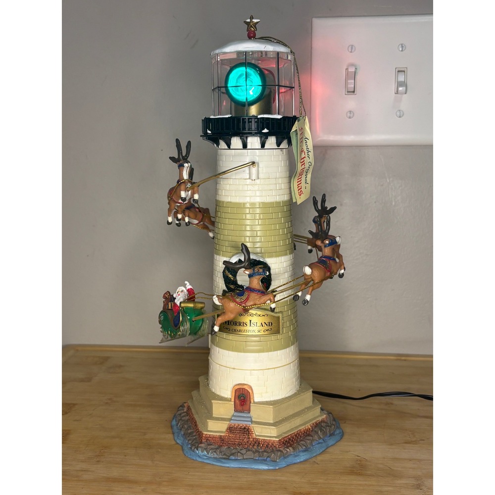 Mr. Christmas Holiday Lighthouse Morris Island SC Animated Santa Lighted Beacon